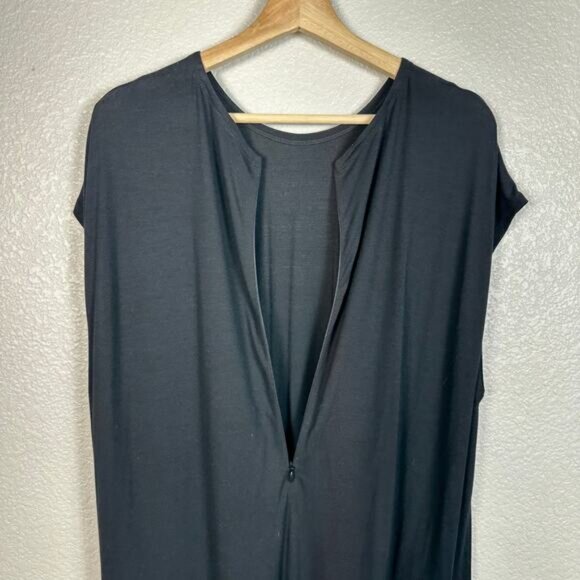 Eileen Fisher Womens Jersey Stretch Knit Wide Leg Crop Jumpsuit in Black Size XL - Picture 9 of 16